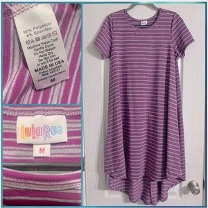 NEW without TAGS • LuLaRoe Carly • Purple & Gray Striped • Medium